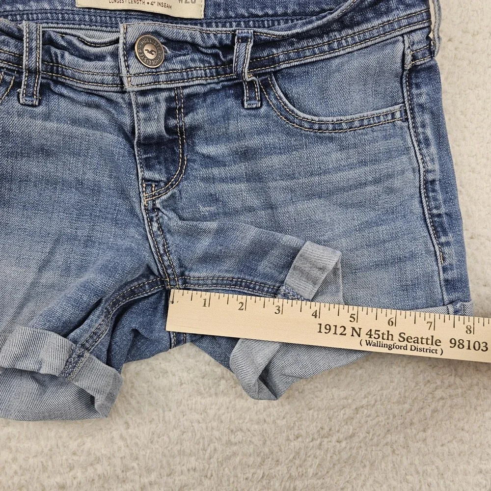 Hollister Midi Jean Shorts Women's 3 26 Blue Longest‎ Length 4